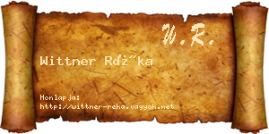 Wittner Réka névjegykártya
